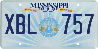 MS license plate XBL757