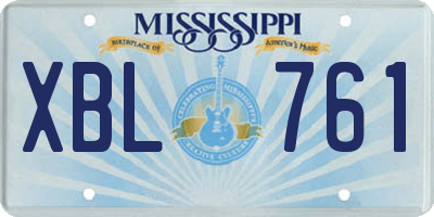 MS license plate XBL761