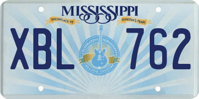 MS license plate XBL762