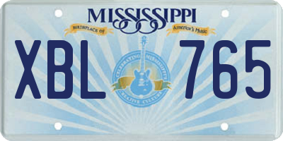 MS license plate XBL765