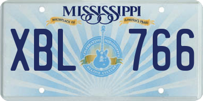 MS license plate XBL766