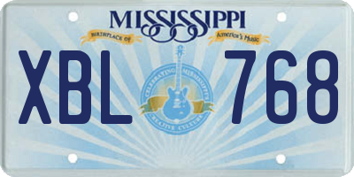 MS license plate XBL768