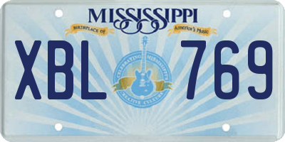 MS license plate XBL769