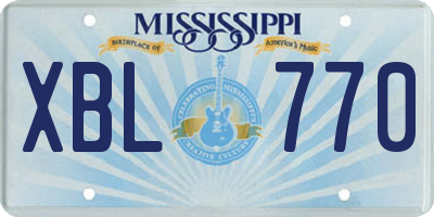 MS license plate XBL770