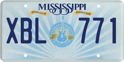 MS license plate XBL771