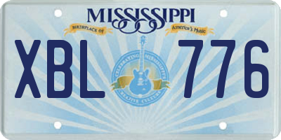 MS license plate XBL776