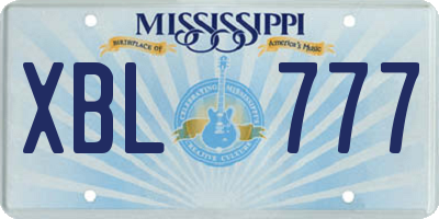 MS license plate XBL777