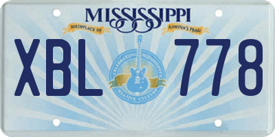 MS license plate XBL778