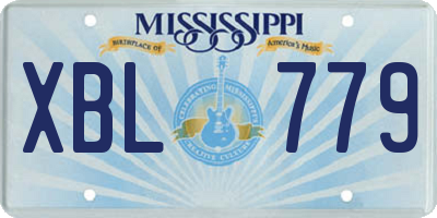 MS license plate XBL779
