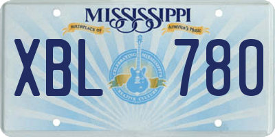 MS license plate XBL780