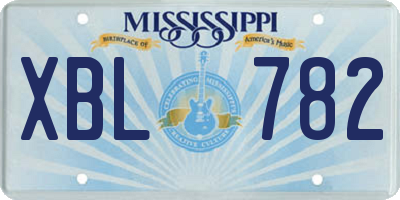 MS license plate XBL782