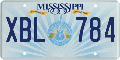 MS license plate XBL784