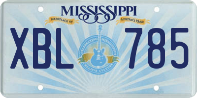 MS license plate XBL785