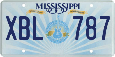MS license plate XBL787