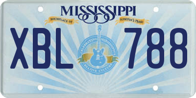 MS license plate XBL788