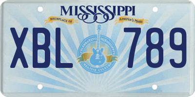 MS license plate XBL789