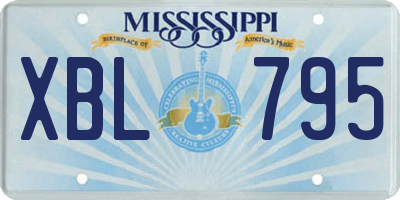 MS license plate XBL795