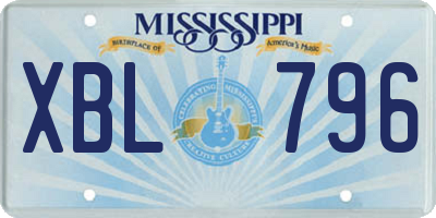 MS license plate XBL796