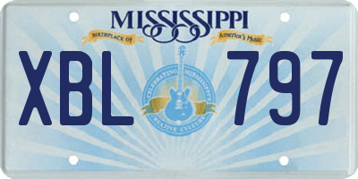 MS license plate XBL797