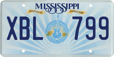 MS license plate XBL799