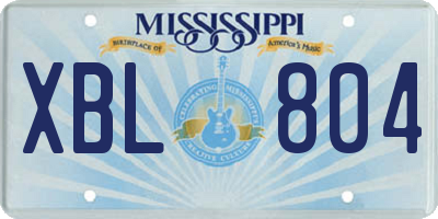 MS license plate XBL804