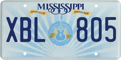 MS license plate XBL805