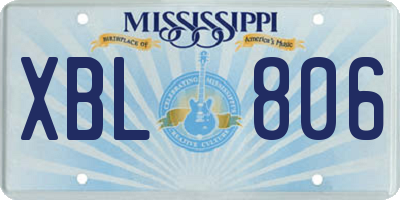 MS license plate XBL806