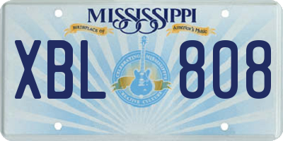 MS license plate XBL808