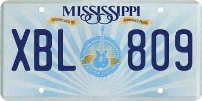 MS license plate XBL809