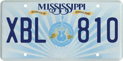 MS license plate XBL810