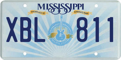 MS license plate XBL811