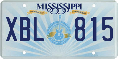 MS license plate XBL815