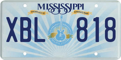 MS license plate XBL818