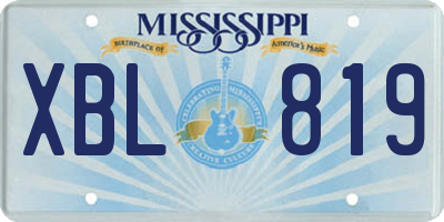 MS license plate XBL819