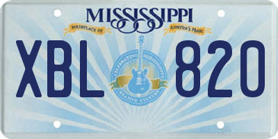 MS license plate XBL820