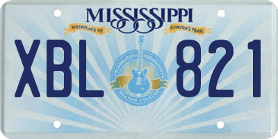 MS license plate XBL821