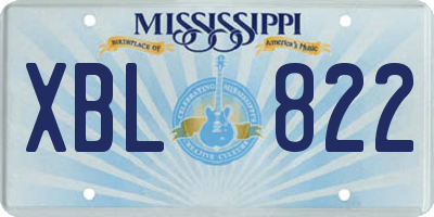 MS license plate XBL822