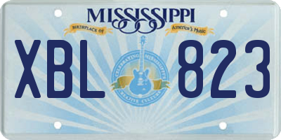 MS license plate XBL823