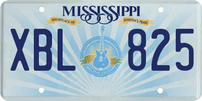 MS license plate XBL825