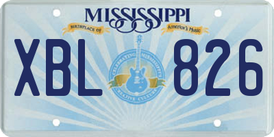 MS license plate XBL826