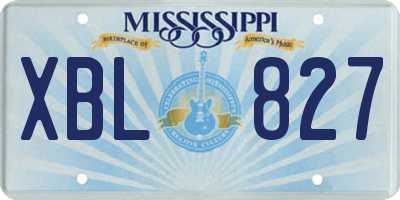 MS license plate XBL827