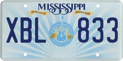 MS license plate XBL833