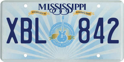 MS license plate XBL842