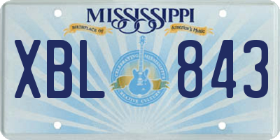 MS license plate XBL843