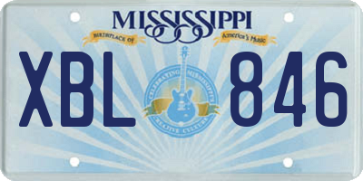 MS license plate XBL846