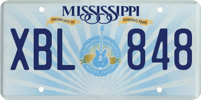 MS license plate XBL848