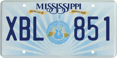 MS license plate XBL851