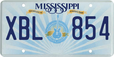 MS license plate XBL854