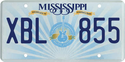 MS license plate XBL855