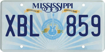 MS license plate XBL859